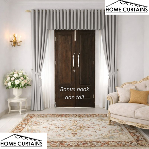 Tirai Jendela Blackout Polos 1 Set | Bahan Tebal Import 135 cm | Gorden Minimalis Modern