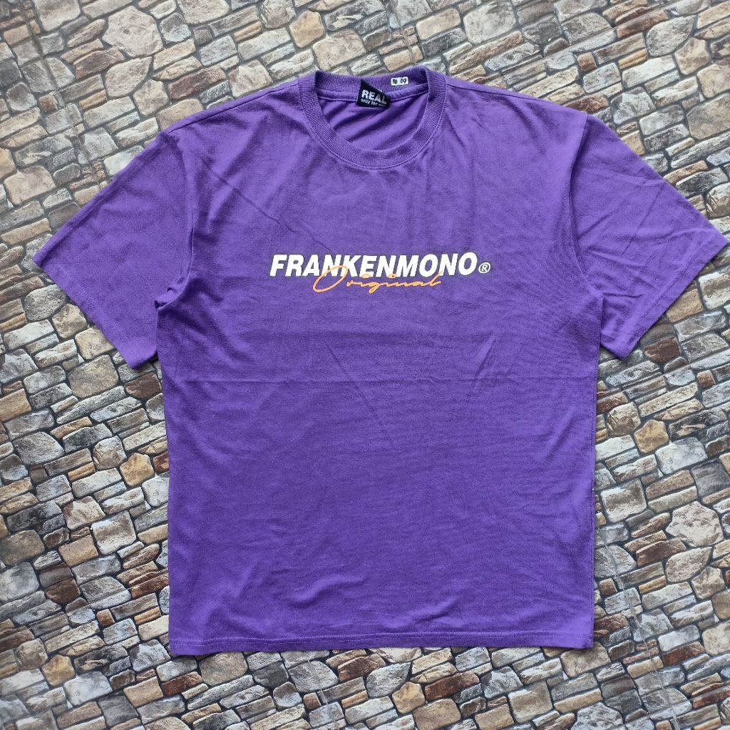 Kaos pria bahan katun branded Frankenmono preloved original