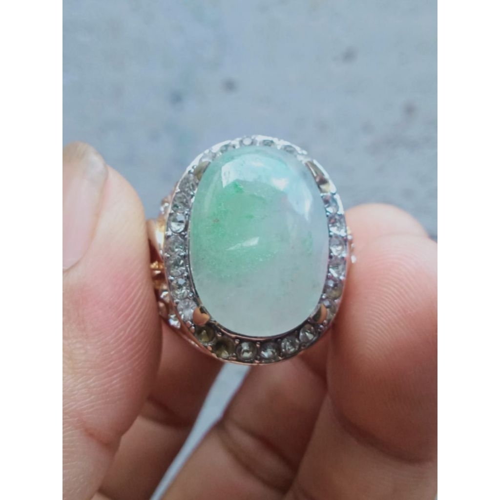 Cincin Giok Burma Kristal Jadeite Jade