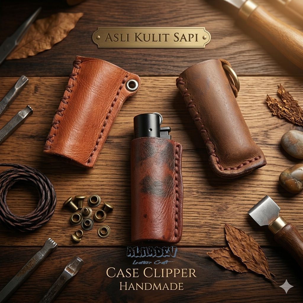 Case Korek Api Clipper Kulit Sapi Asli Handmade - Sarung Lighter Clipper Cp11 Leather Case Premium C