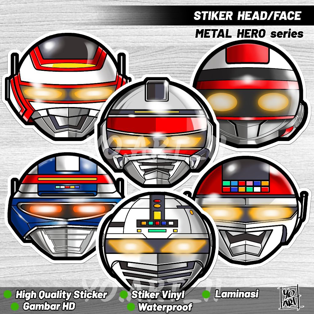 Stiker Head/face - METAL HERO series  (Gavan-Sharivan)