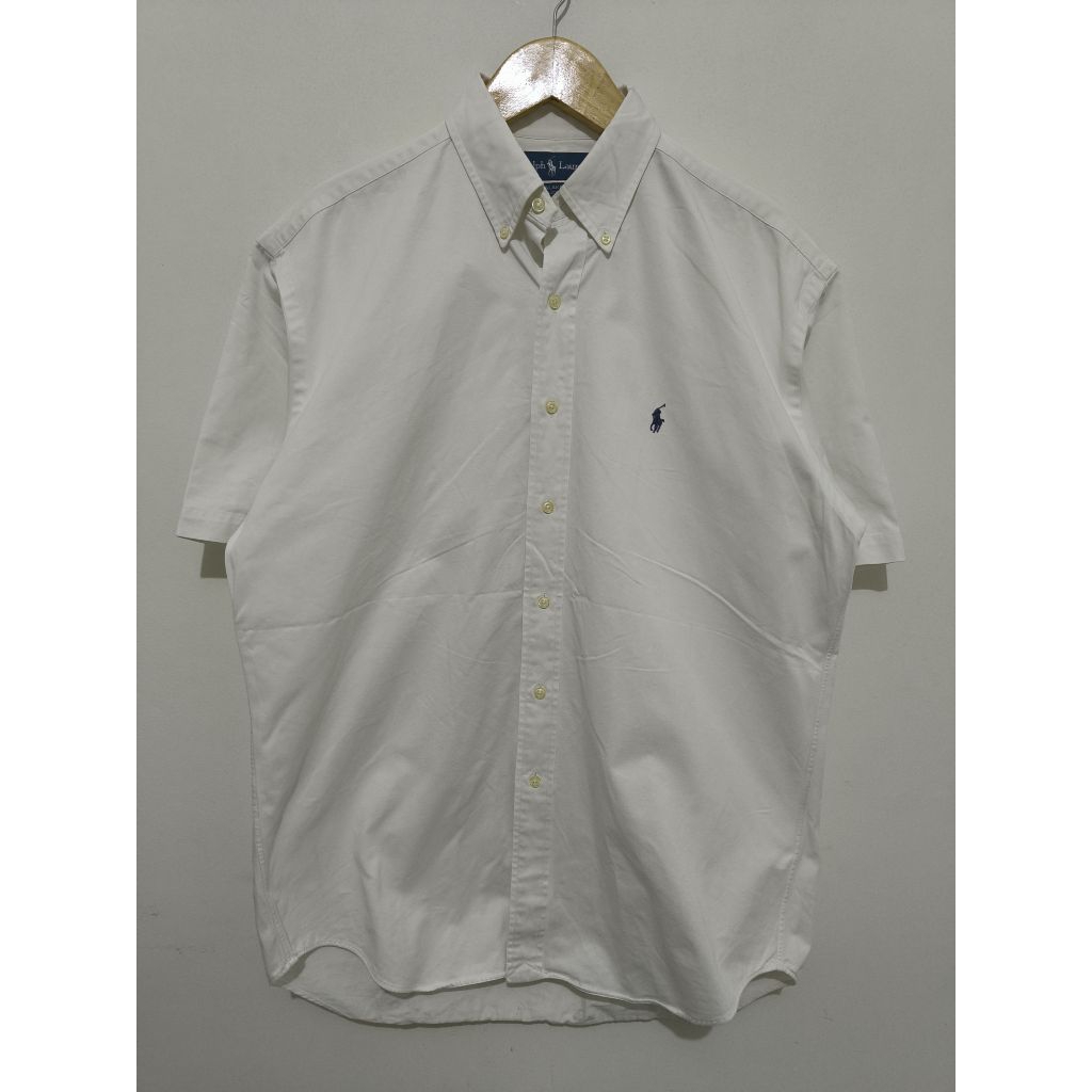 Kemeja Pendek Polo Ralph Lauren White Oxford XL-XXL