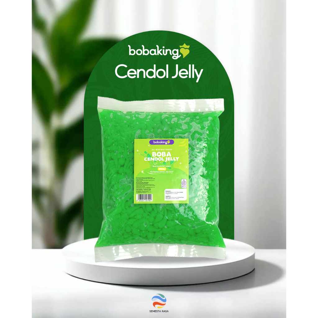 Boba King Cendol (Kecebong) Jelly 1KG - Jelly Topping Minuman Premium Untuk Usaha Hotel, Resto, Cafe