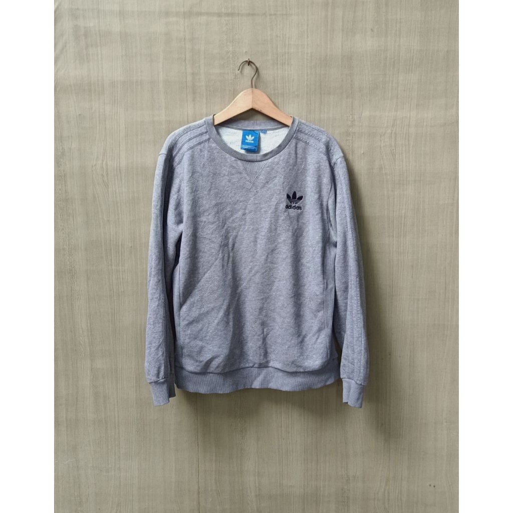 Crewneck Adidas Grey trifoil pria
