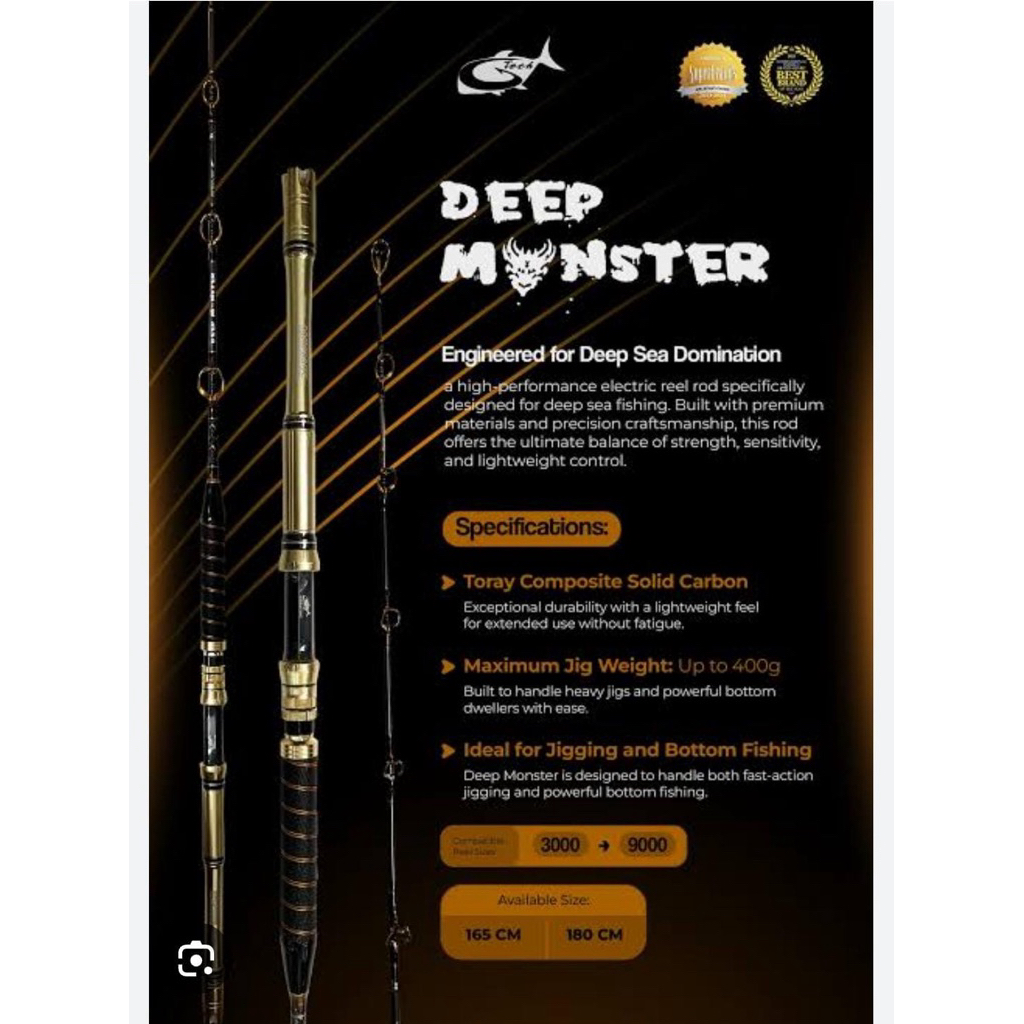 Joran Pancing Gtech Deep Monster | Electik | Troling | Dasaran