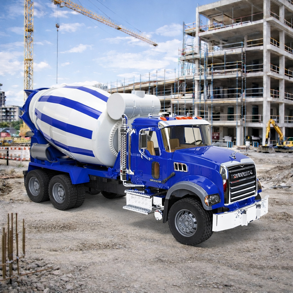 Bruder 2814 MACK Granite Cement Mixer Truck 1:16 - Mainan Mobil Konstruksi Truk Molen USA Anak Premi