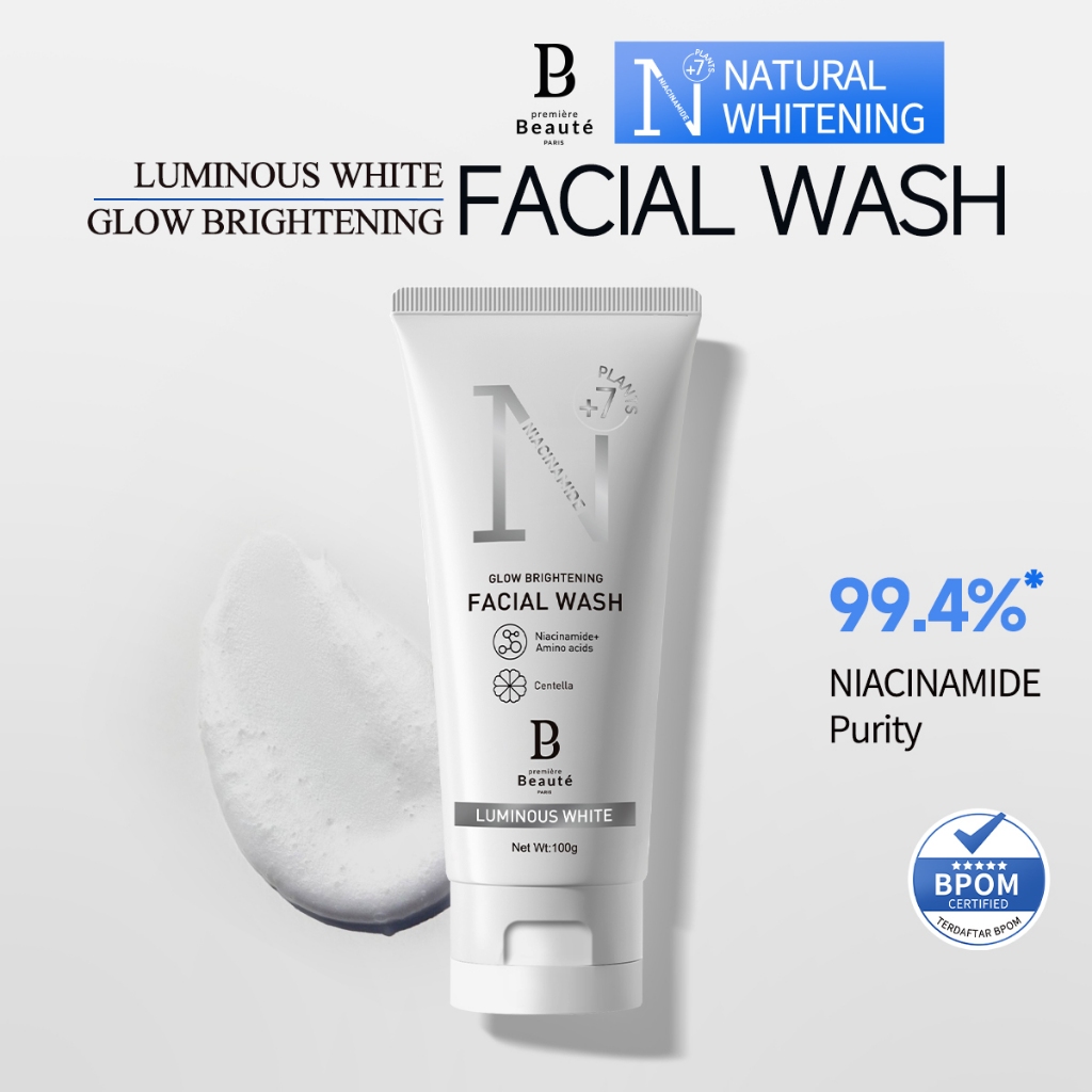 PREMIERE BEAUTE Facial Wash Niacinamide Centella  Luminous White Glow Brightening 100g Face Wash Ami