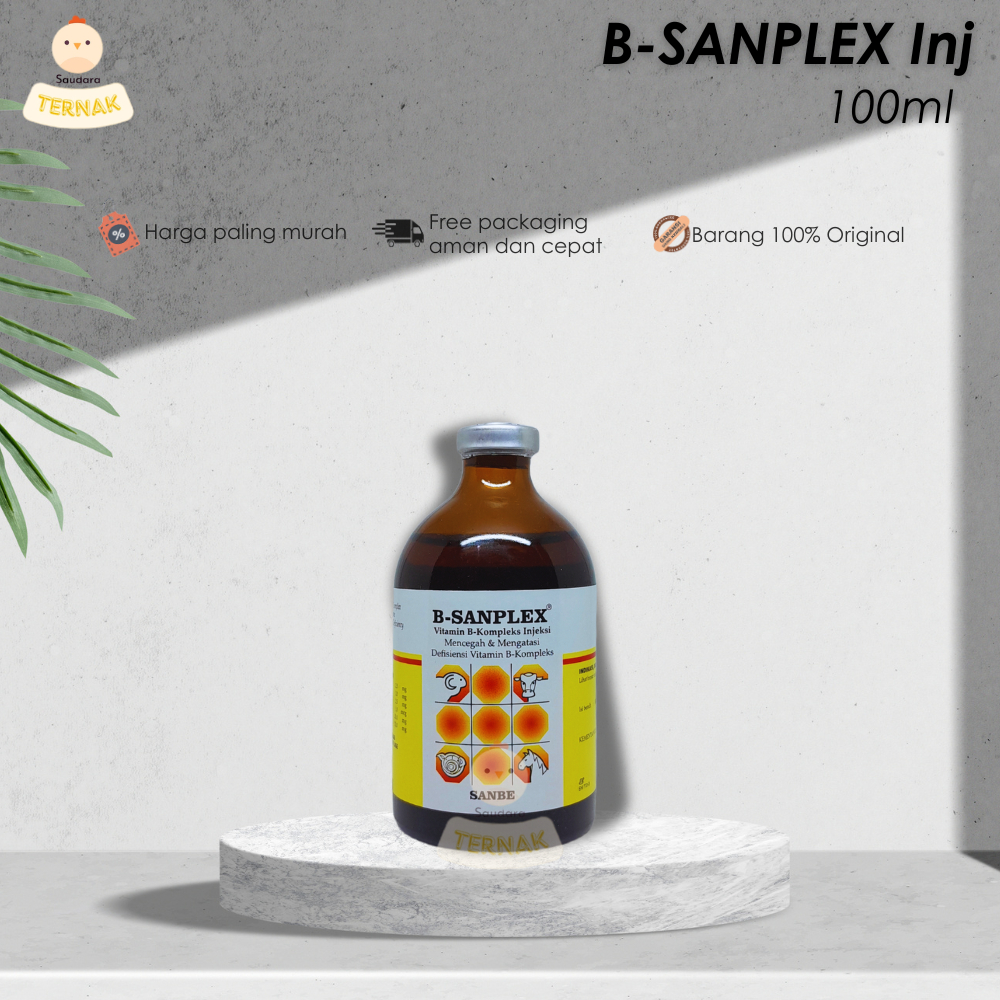 B Sanplex 100 ml Injeksi Vitamin B Kompleks Hewan Sapi Kuda Kambing Sanbe