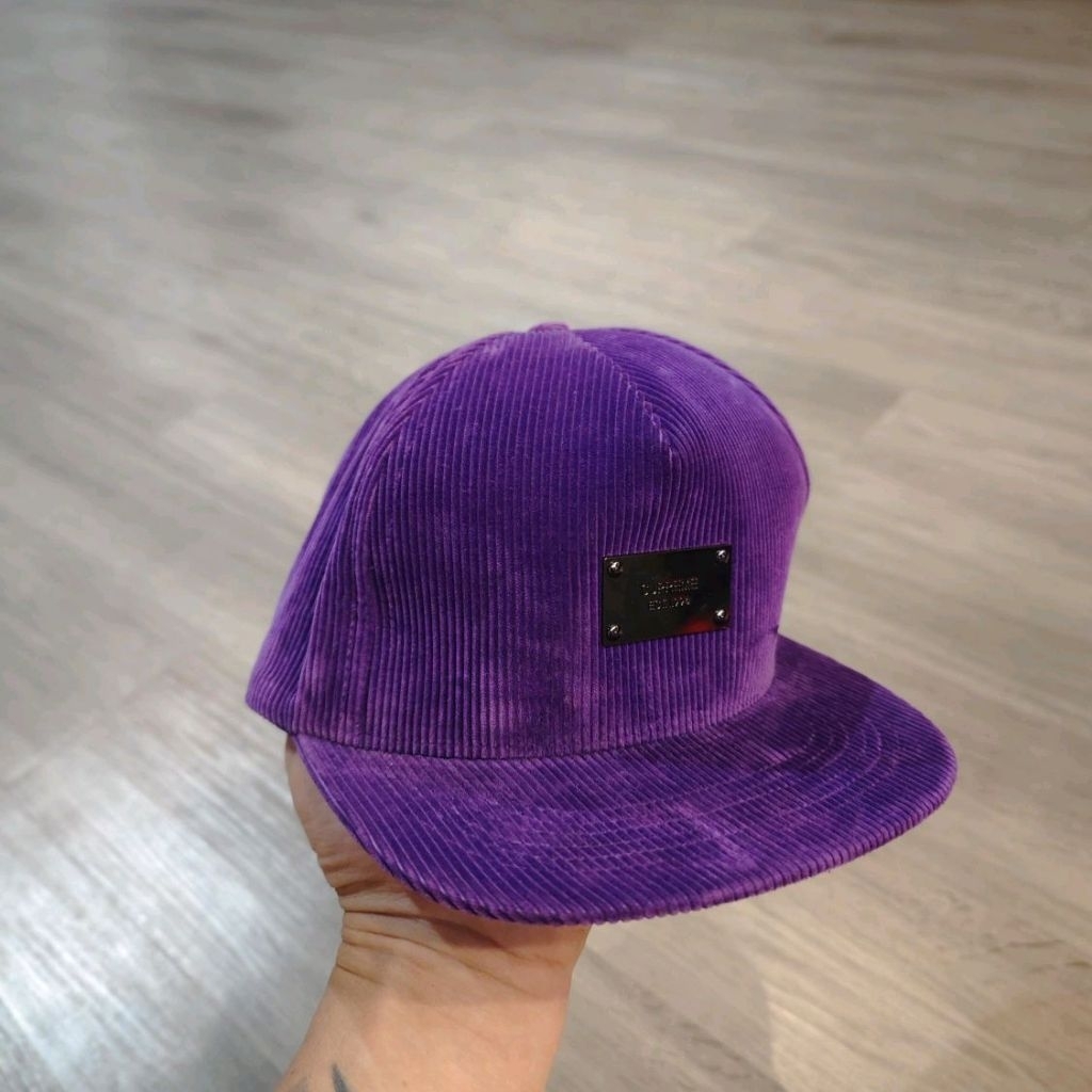 SUPREME X STARTER PURPLE CORDUROY ADJUSTABLE CAP WITH STEEL PLATED LABEL