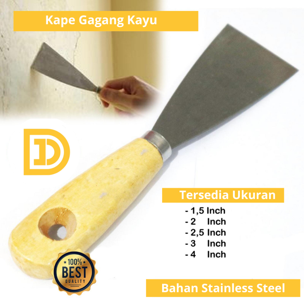 Kape Gagang Kayu Skrap Besi Sekrap Stainless Roskam Dempul Tembok