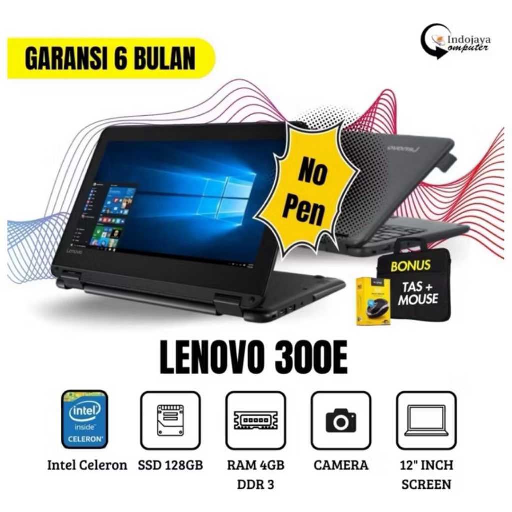 Laptop Lenovo Yoga 300e Celeron RAM 4 SSD 128 Mulus