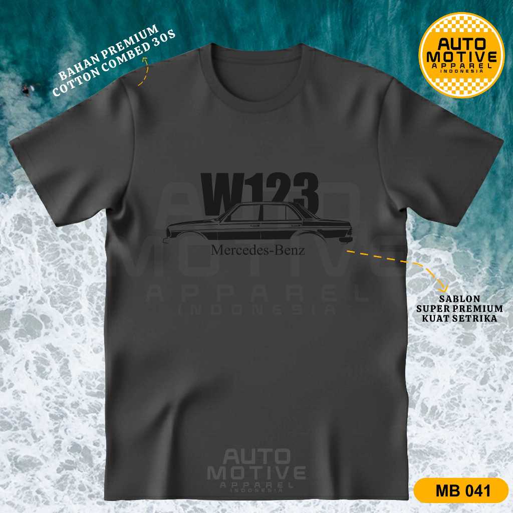 AUTOMOTIVE APPAREL Kaos Mercedes Benz W123 Tiger Tshirt baju mobil Mercy MB041