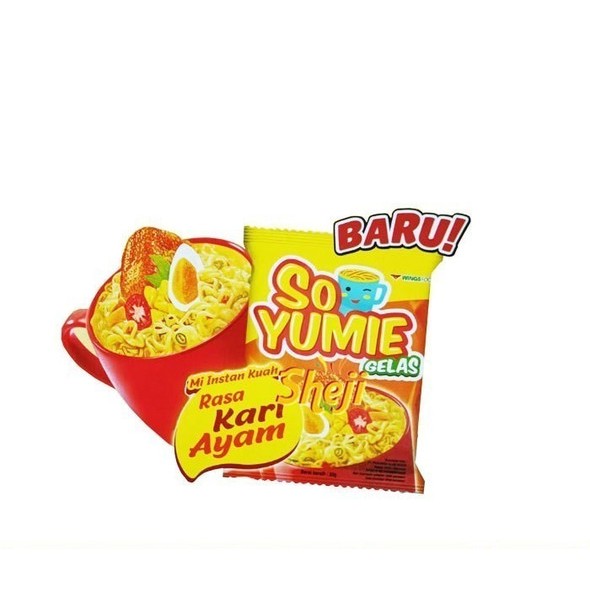 [1RENCENG ISI 10PCS] SO YUMIE GELAS - RASA KARI AYAM MI INSTAN SIAP SEDUH MIE INSTANT RENCENG ECER C