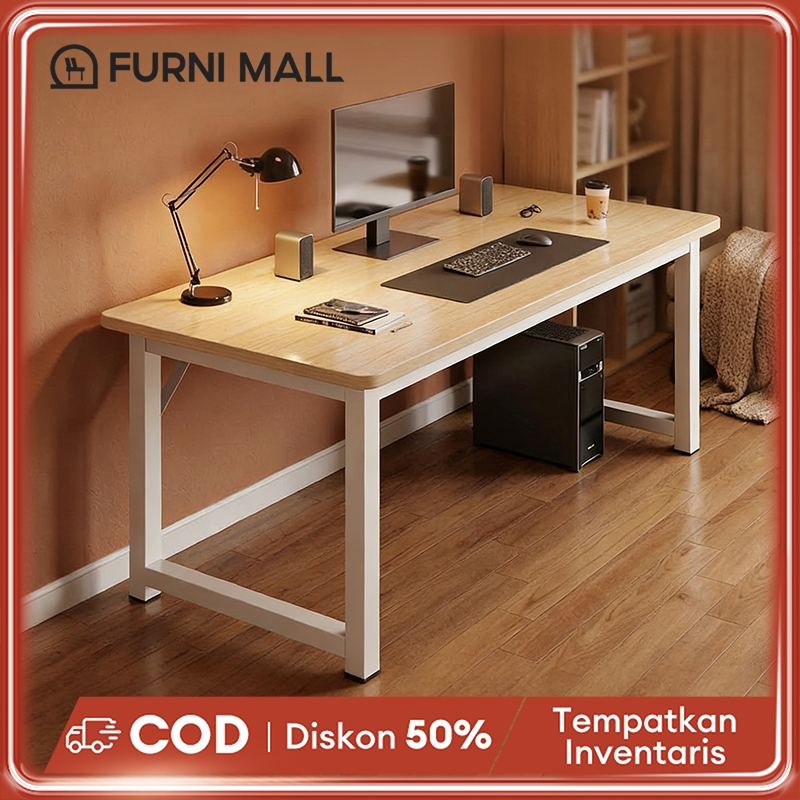 Meja Belajar Kerja Minimalis 120cm Kokoh Anti Goyang Meja Komputer Kayu Tahan Air Mudah Dirakit