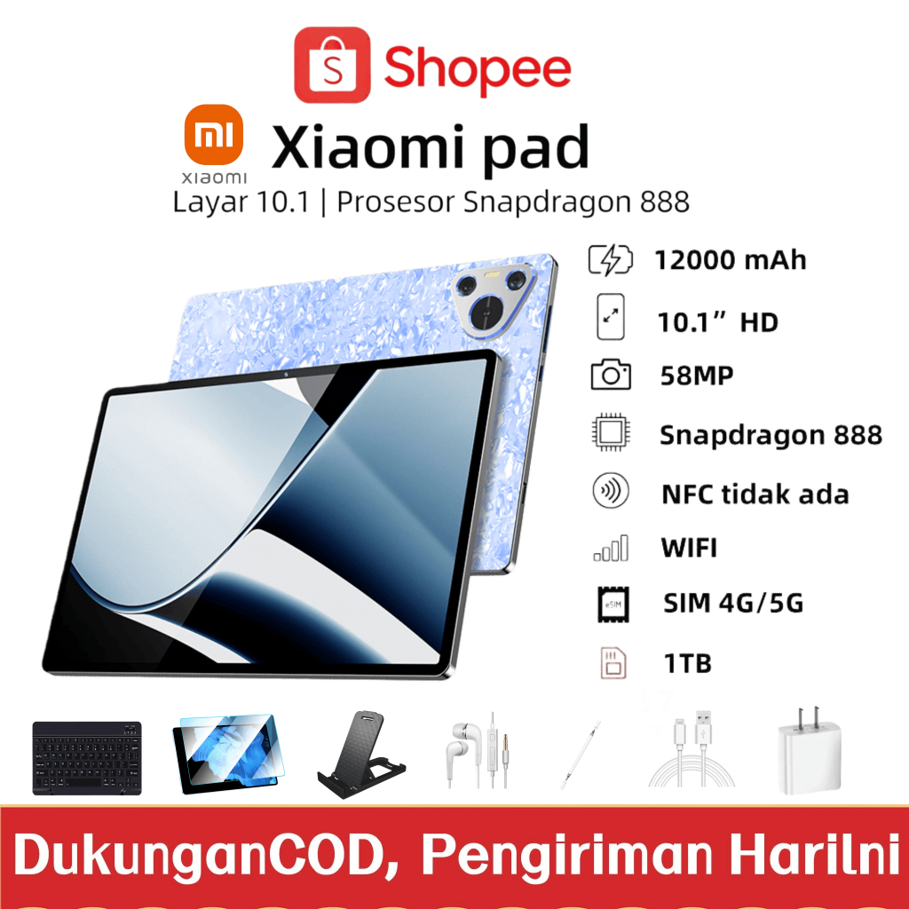 Xiaomi Pad 5G 10.1" 16GB+1TB Snapdragon 888 | 120Hz OLED | Tablet Android Spek Tinggi Harga Murah | 