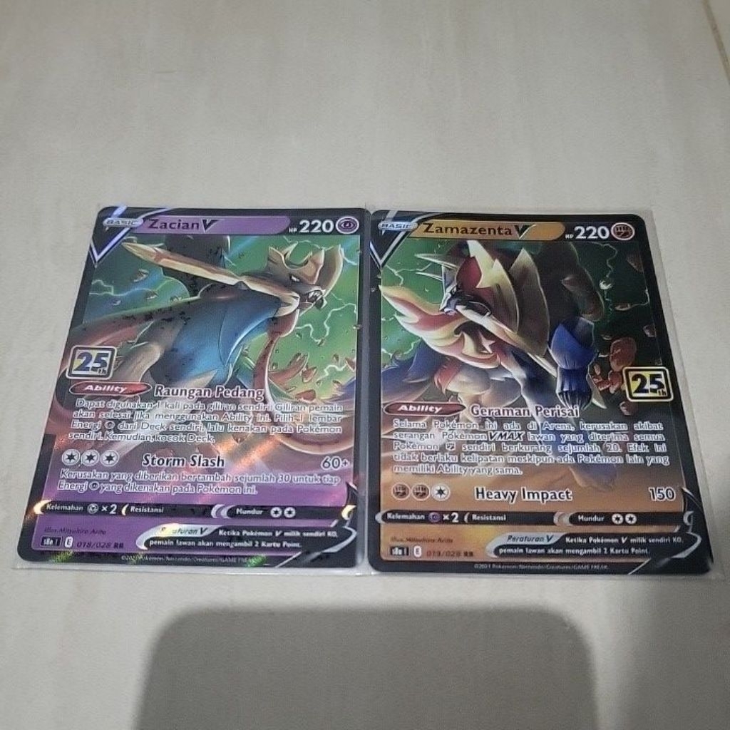 Zacian V & Zamazenta V 018-019/028 RR 25th Promo