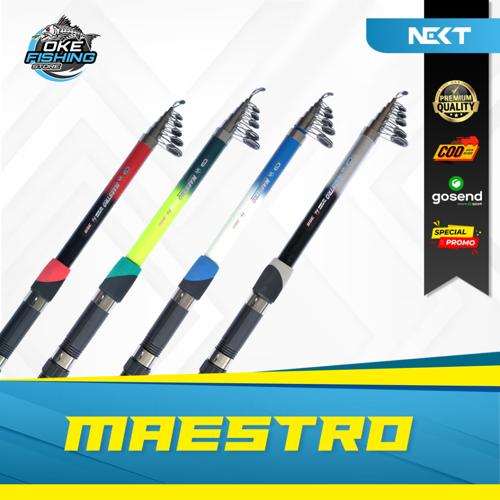 Joran Antena Next Maestro Fiber Strong | Pole Fishing Rod 150-360cm | Joran Pancing Teleskopik Premi