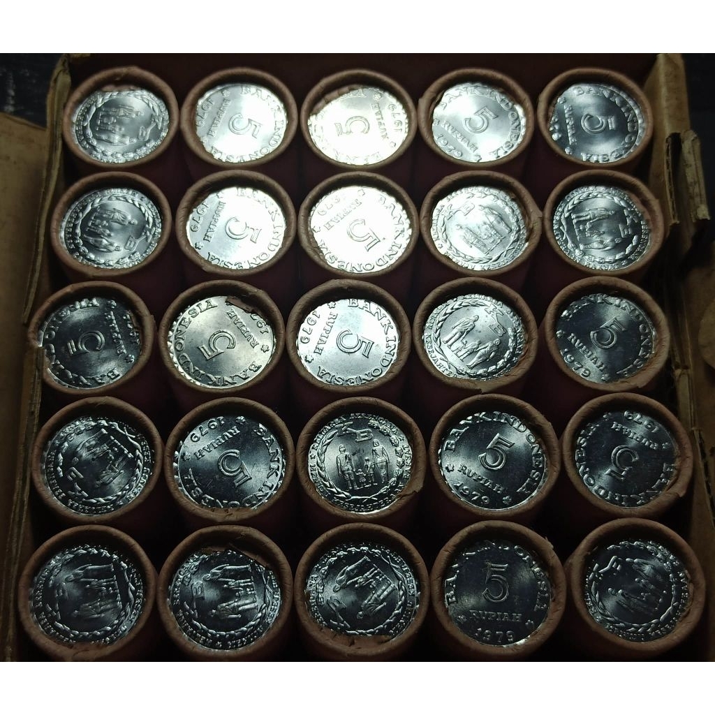 Koin Kuno 5 Rupiah KB Kecil 1979, 1995, 1995 ROLL UTUH