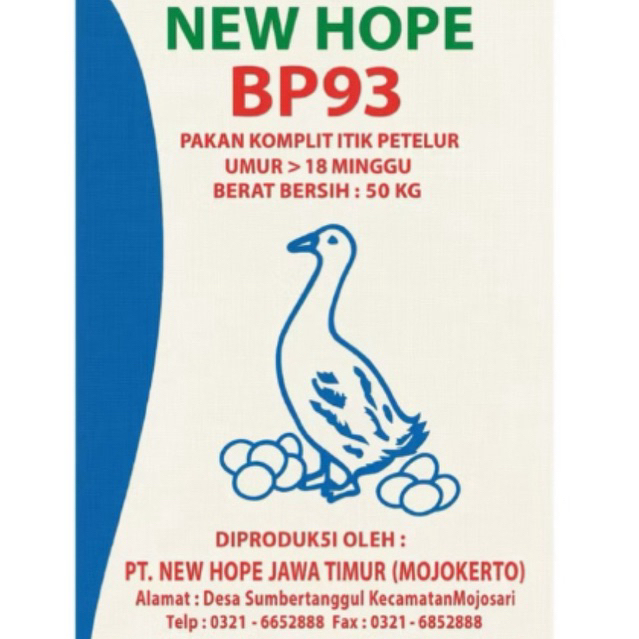 pakan itik petelur New Hope BP93 ecer 1kg