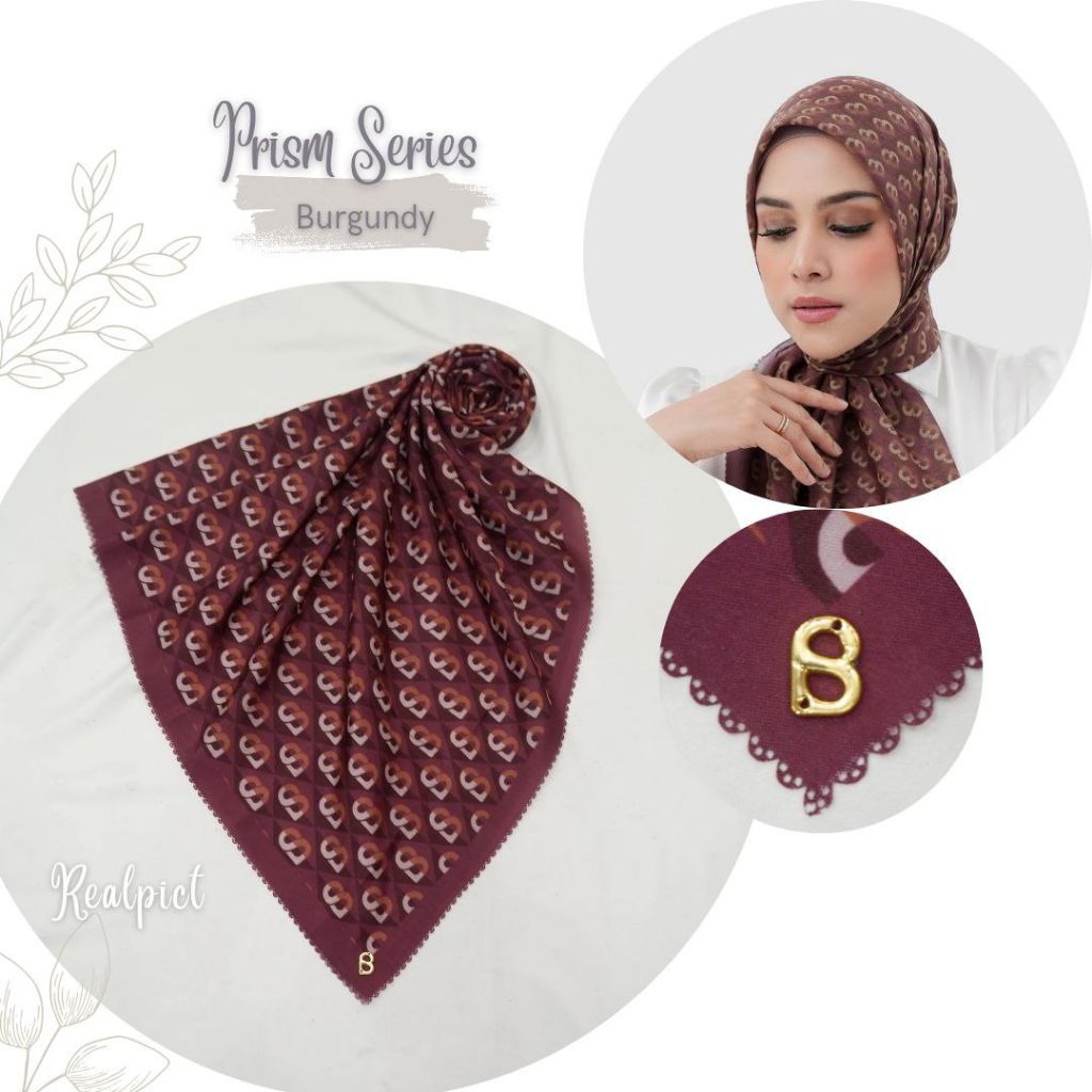 BUTTONSCARVES PRISM Series Hijab segi empat Motif Semi ORI titik 3 look like ori free pin premium