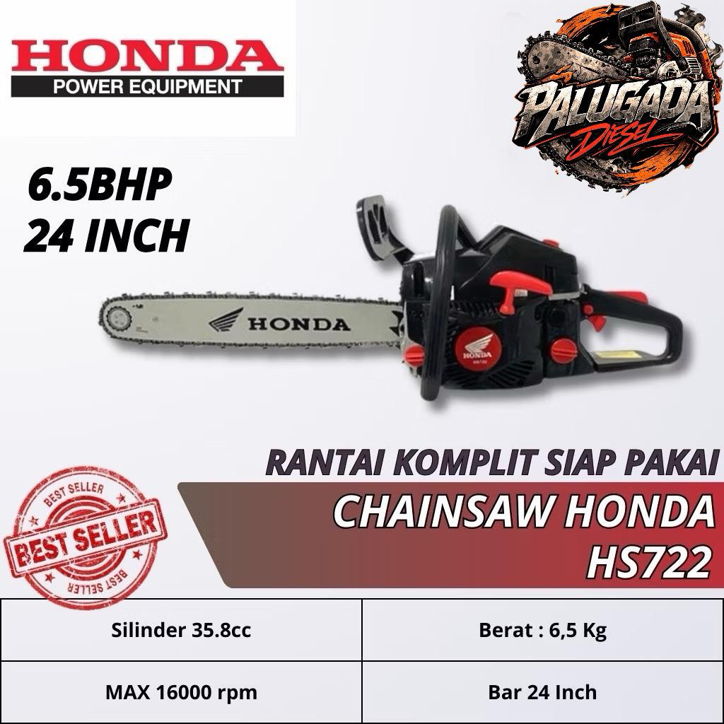 HONDA 24 INCH Chain Saw Teknologi Japan Professional Tebang Senso Alat Pemotong Kayu / Mesin Potong 