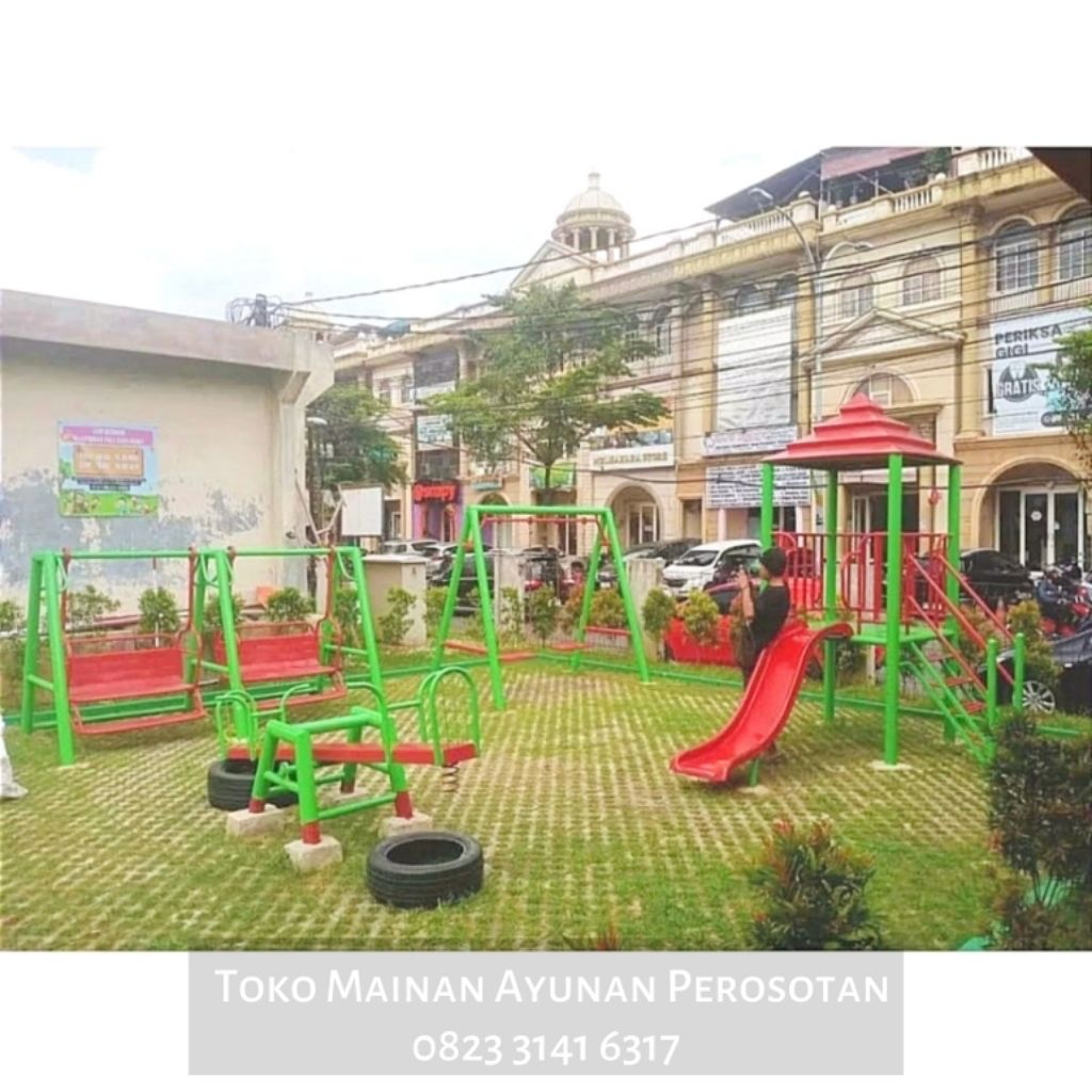 Mainan Ayunan Set Perosotan - Mainan Ayunan Set Prosotan - Playground Ayunan - Mainan Anak Tk Paud -