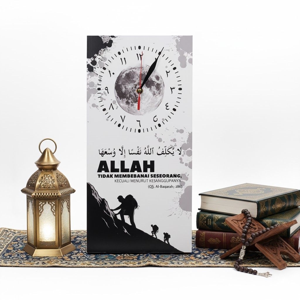 Jam dinding islami jam dinding pengingat sholat model (AB putih) jam dinding sholatlah nak jam dindi