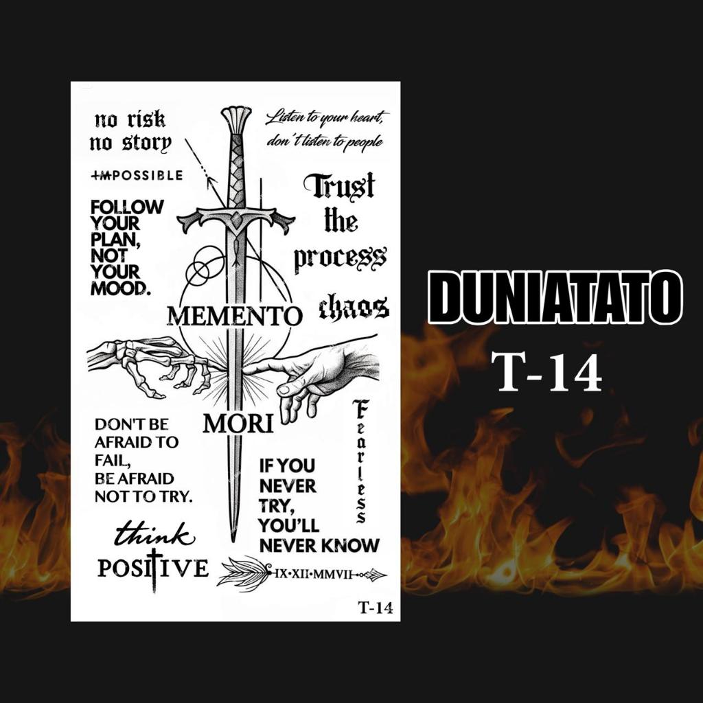 Duniatato-Stiker tato temporer semi permanen tulisan-14