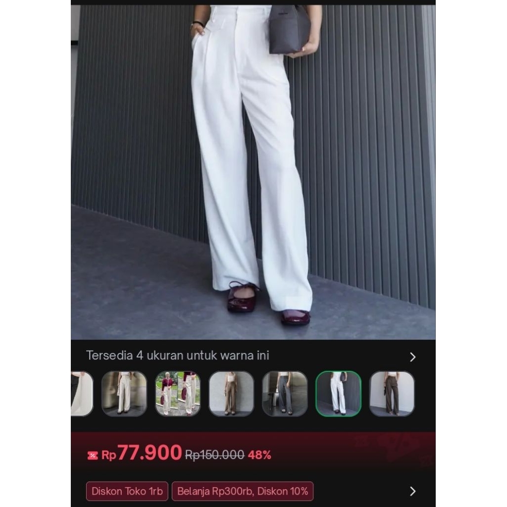 pl neww oro pants white putih celana wanita putih