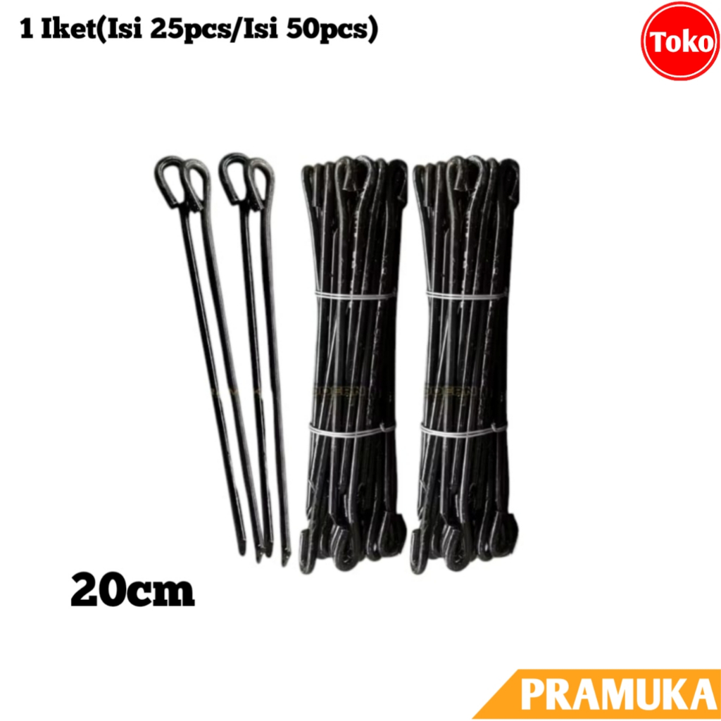 1Ikat Pasak Tenda Besi (PANJANG 20cm)  / Pasak Tenda Camping Besi / Patok Tenda Pramuka