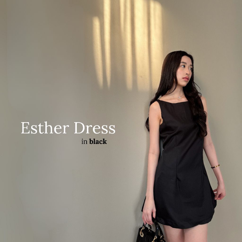 Dress Wanita Kekinian Simple Elegant Mini Dress Korean Style Loose Fit Bahan Premium Esther Dress