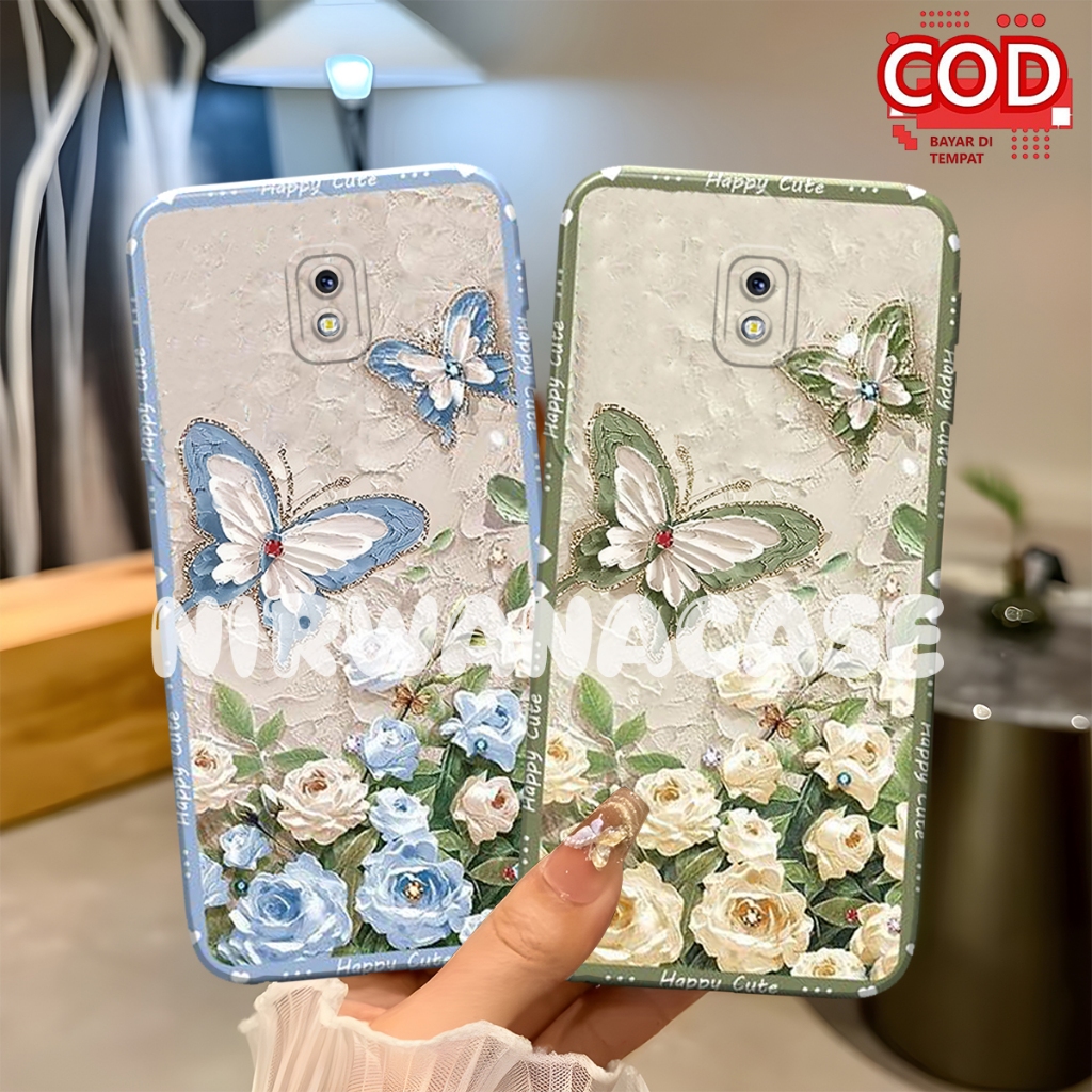 Silikon Hp Samsung J3 Pro - J2 Pro - J5 Pro - J7 Pro Motif Kupu - Kupu Dan Bunga Bingkai Sillikon Tp
