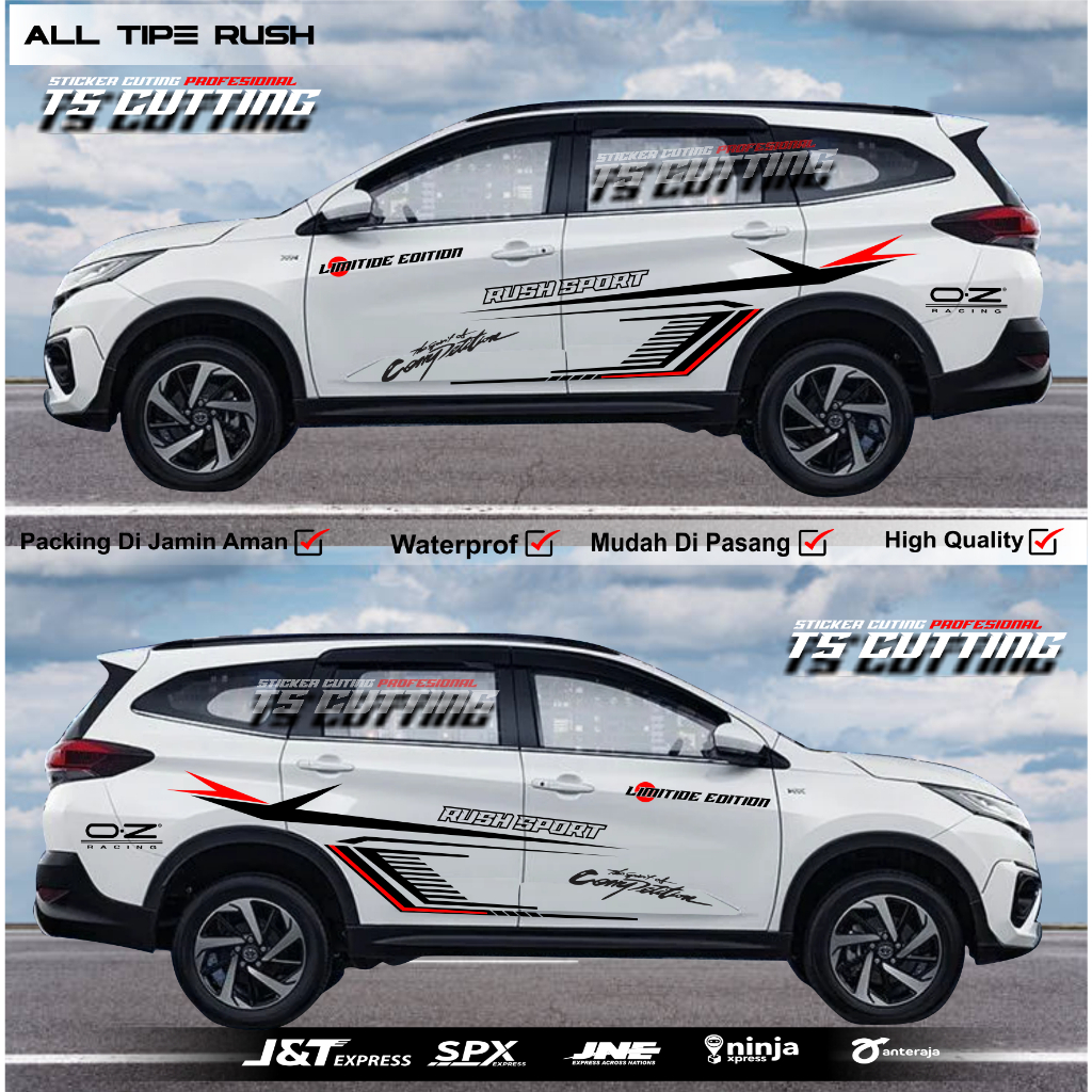 Sticker Cutting Mobil All new Rush Gr sport Sticker Unevesal Semua Mobil Rush