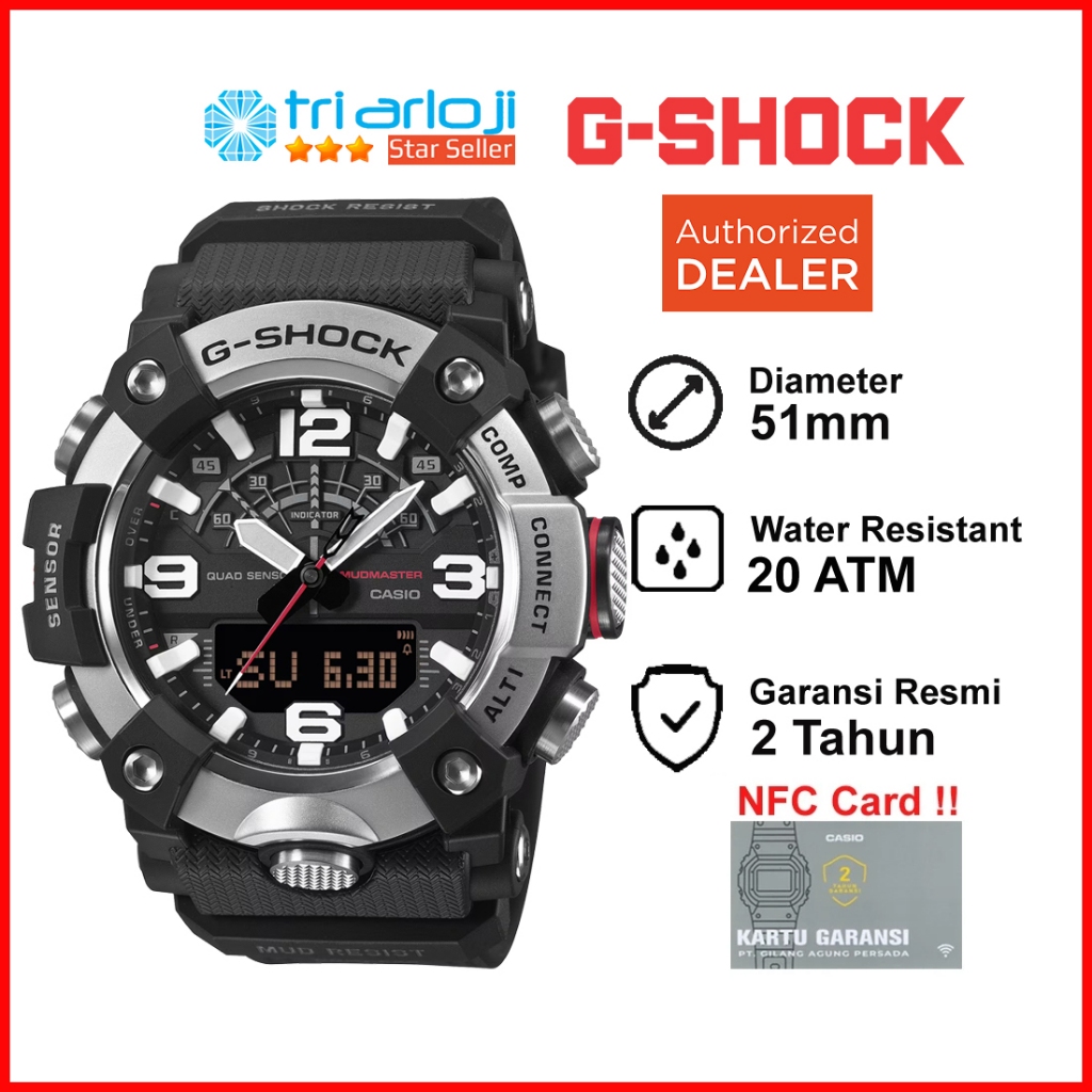 Casio G-SHOCK GG-B100XM-1ADR Jam Tangan Pria MUDMASTER Quad Sensor GSHOCK GG-B100XM-1A GGB100 GG B10