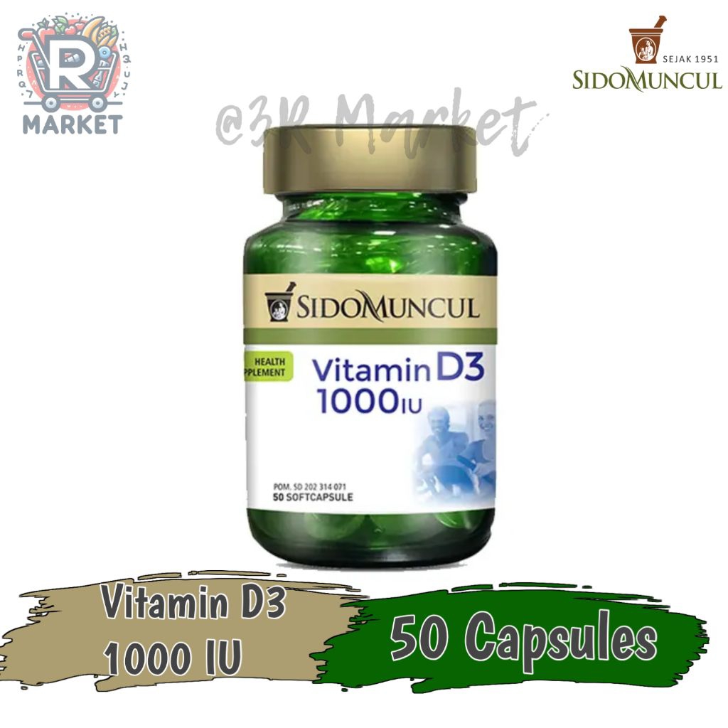 Sido Muncul Vitamin D3 1000IU / 50 Soft Capsule