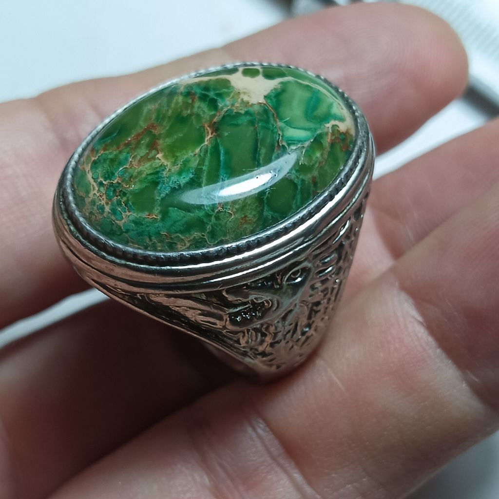 Batu Cincin Natural Pirus Persia hijau tosca / Kode 2