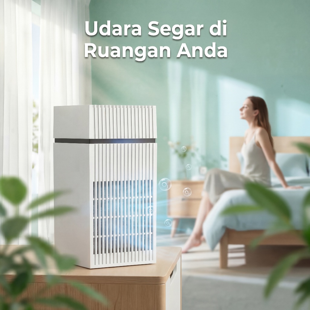UNIG Air Purifier Portable 2in1 HEPA  Carbon Filter,Penghilang Asap Rokok Debu Bau,Ion Negatif,Silen
