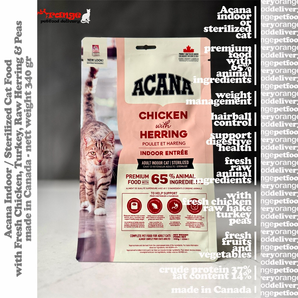 Acana Adult Indoor or Sterilized Cat Food 340 gr
