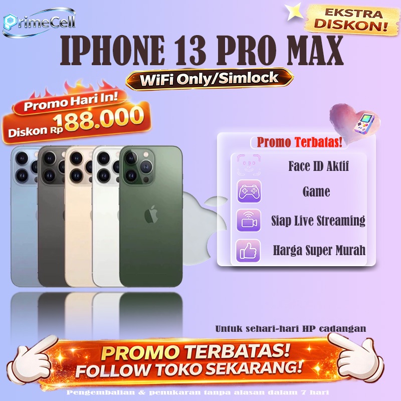 iPhone 13 pro max Bekas Original Baterai 100% Cocok Gaming, Live Streaming & Nonton Video apple 13 p