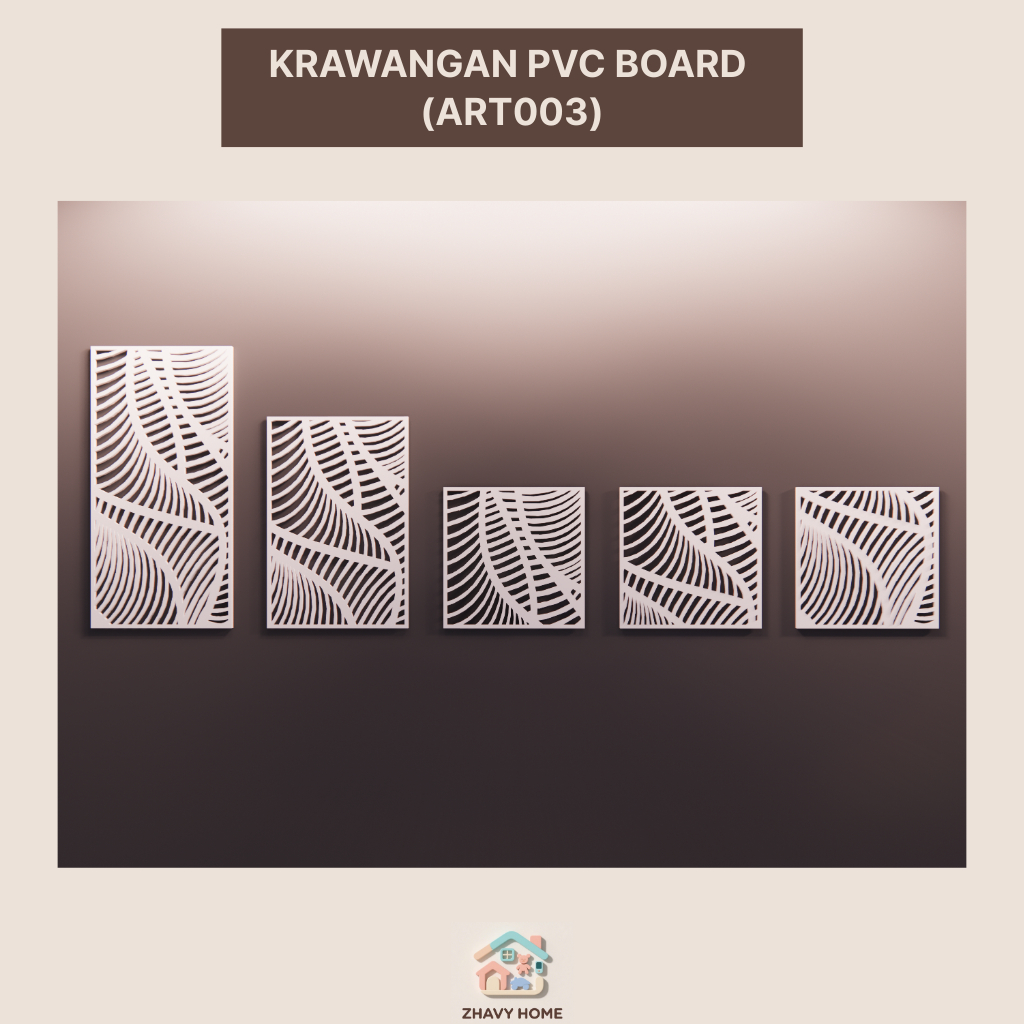 Krawangan PVC Board Motif (ART003) | Ornamen Dinding PVC Foam Board Minimalis