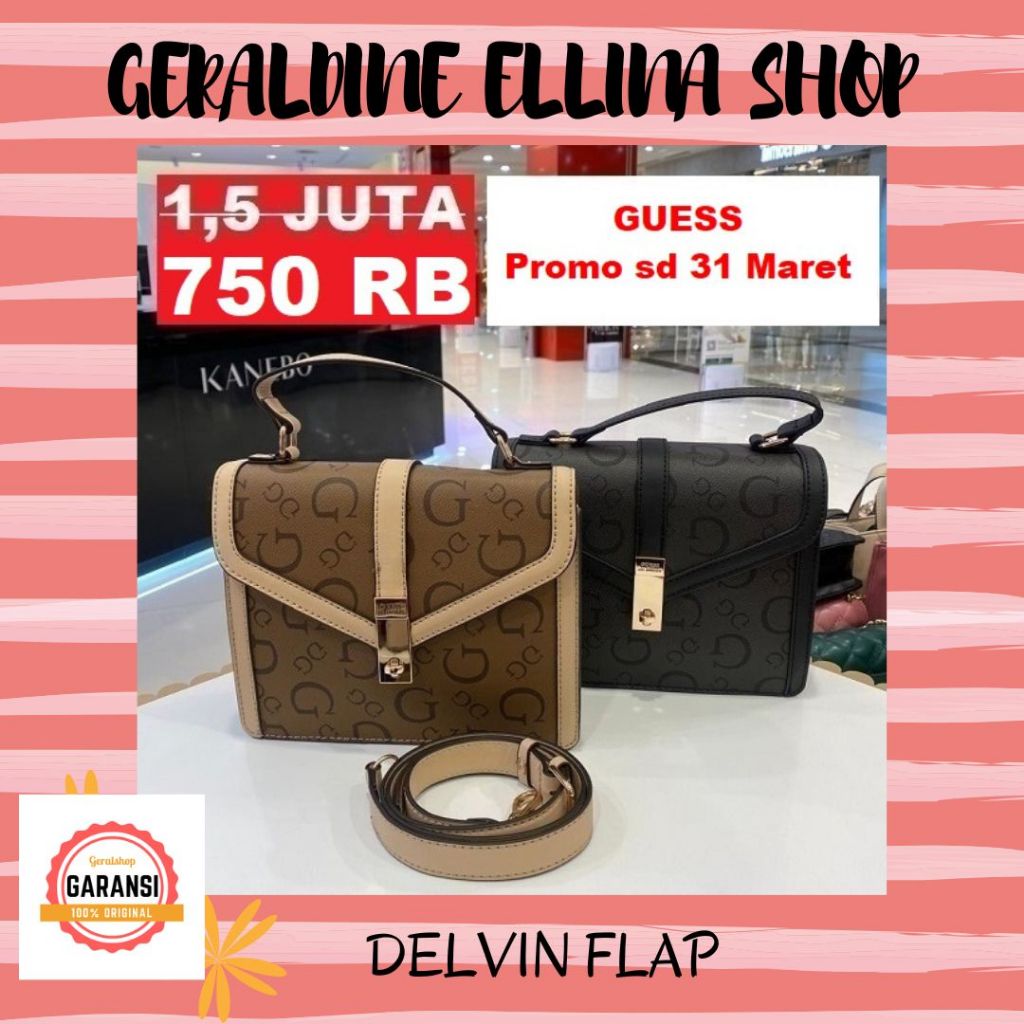 Tas Guess wanita satchel bag ORIGINAL 100% sale DELVIN FLAP