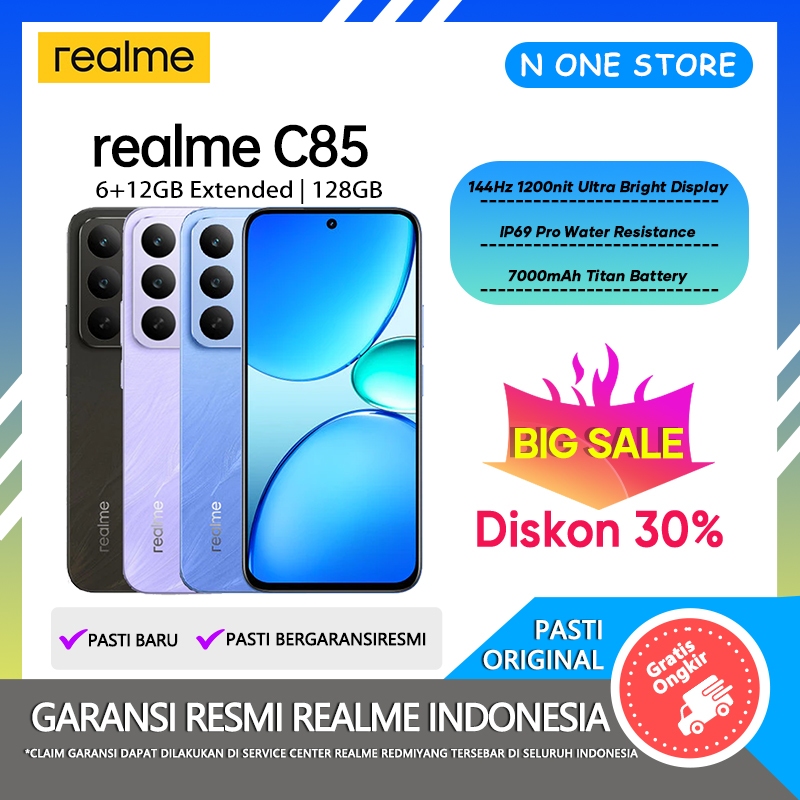 realme C85 6/128GB (6GB+12GB Extended RAM) Official Store HP Android Murah Terbaru 2026 Handphone