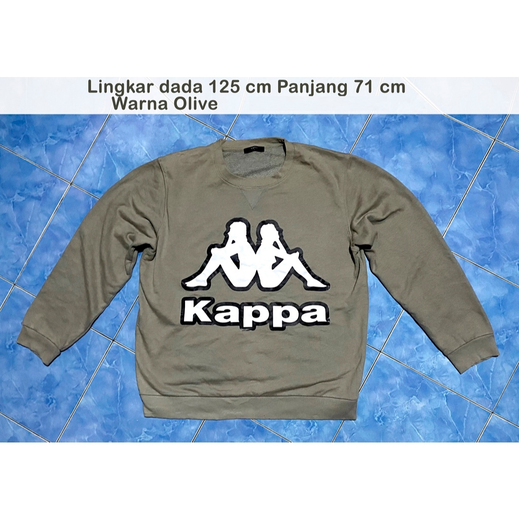 CN BRAND JAKET CREWNECK KAPPA BIG LOGO SWEATER WARNA OLIVE ADIDAS NIKE