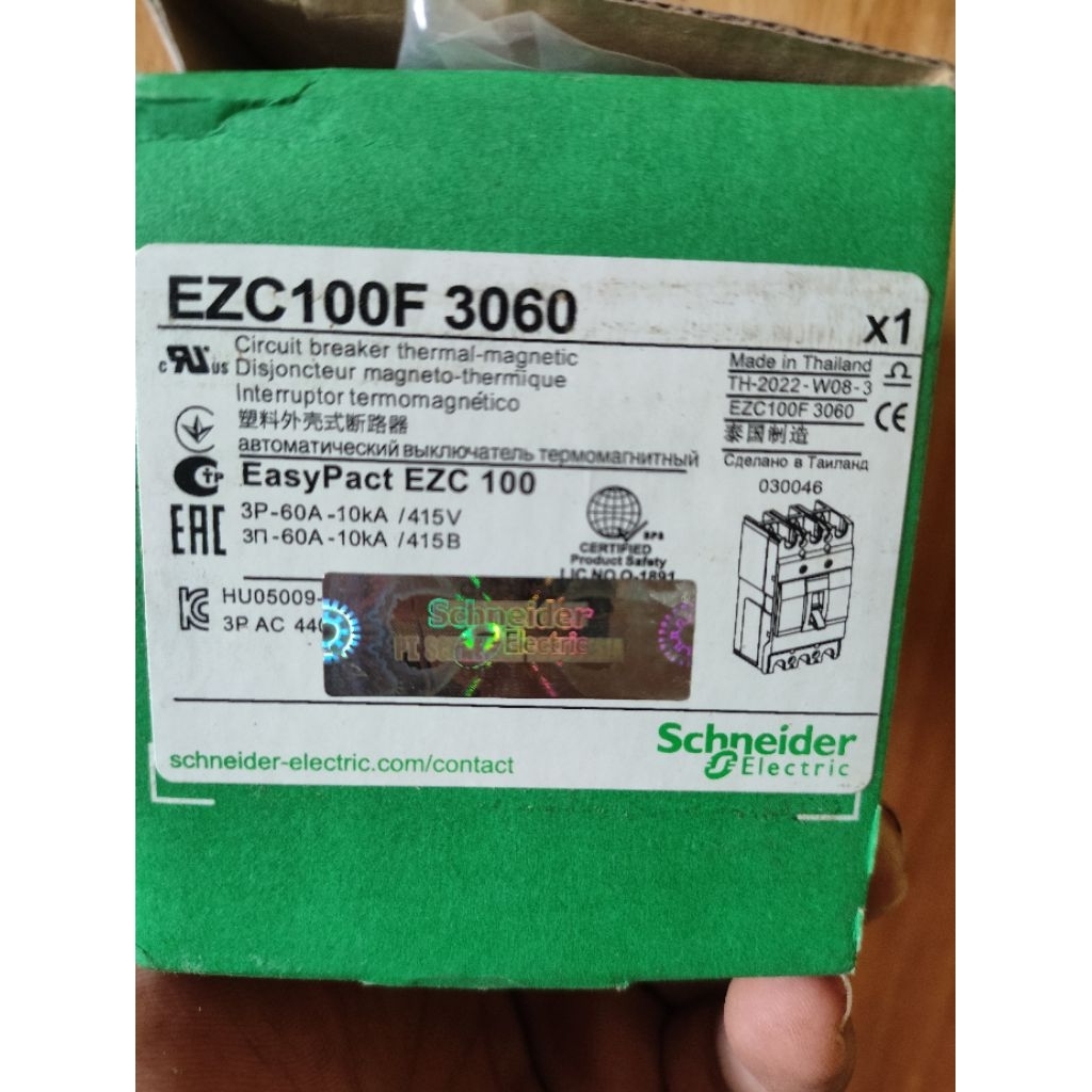 MCCB SCHNEIDER, EZC100F 3060