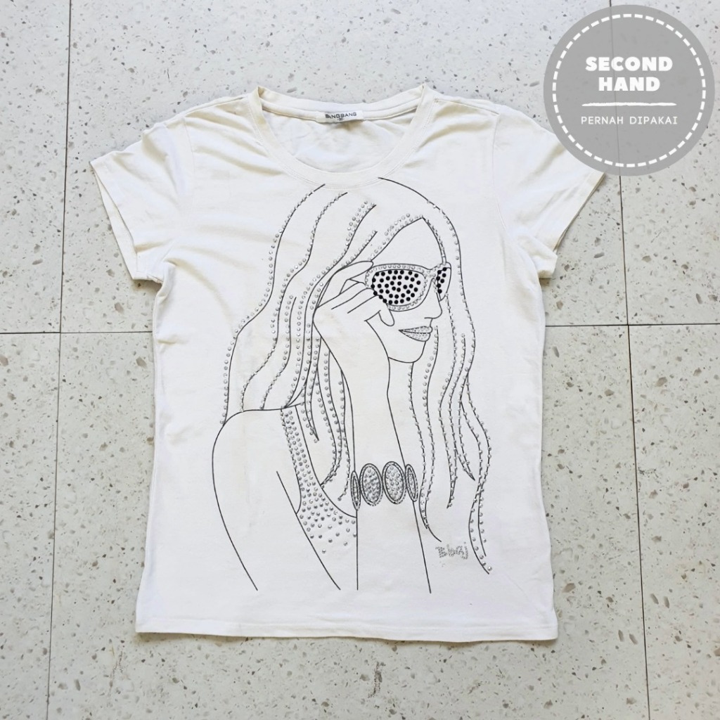 Baju Kaos Wanita Anak Bang Bang / Size S - LD 44 cm / Second Hand