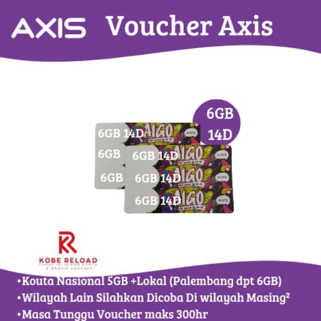 Voucher Axis Aigo 5GB (6GB) 14hr