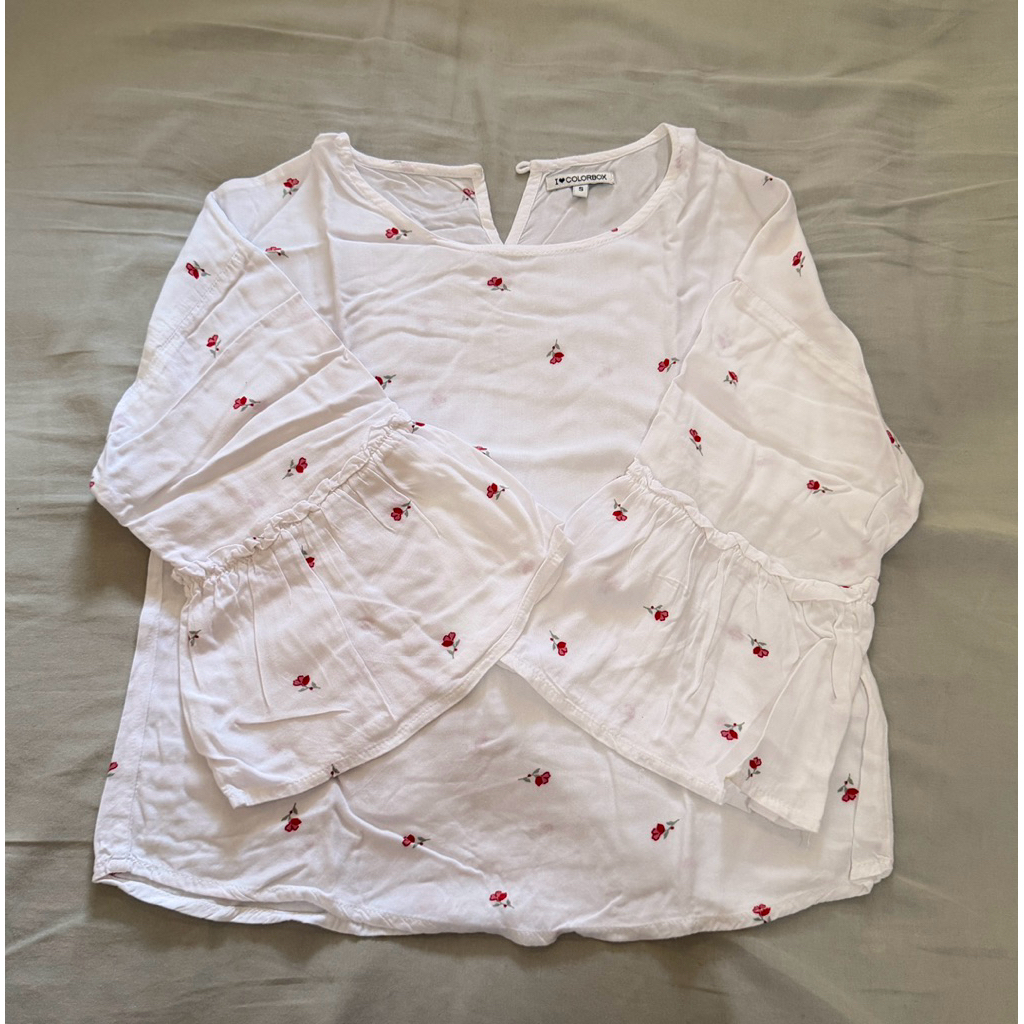 Colorbox Blouse Putih Motif Bunga
