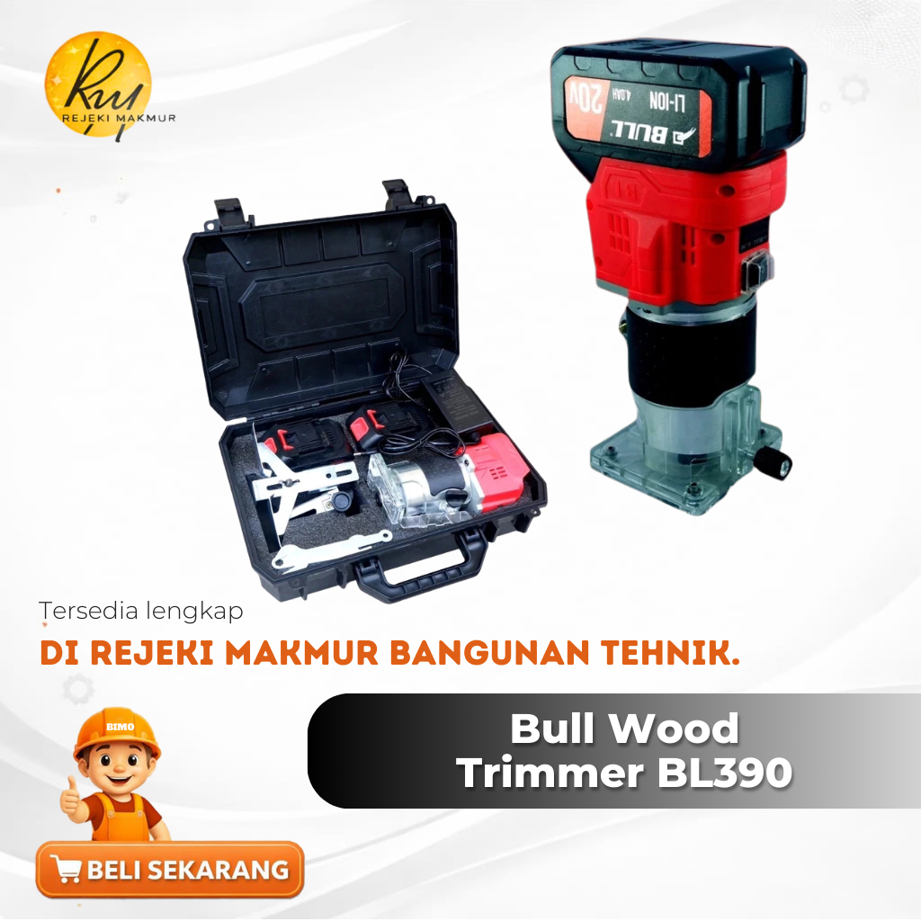Bull mesin trimmer kayu baterai BL390 kuat bagus cordless wood trimmer