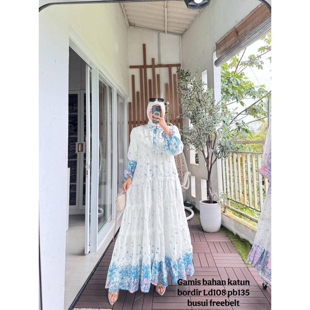 Gamis Katun Bordir by Lafreya