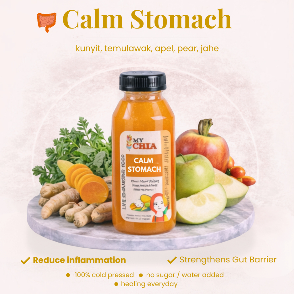 MY CHIA Calm Stomach Juice 500ml Jus untuk Pencernaan Gerd Maag Asam Lambung Acid Reflux 100% Raw Pu